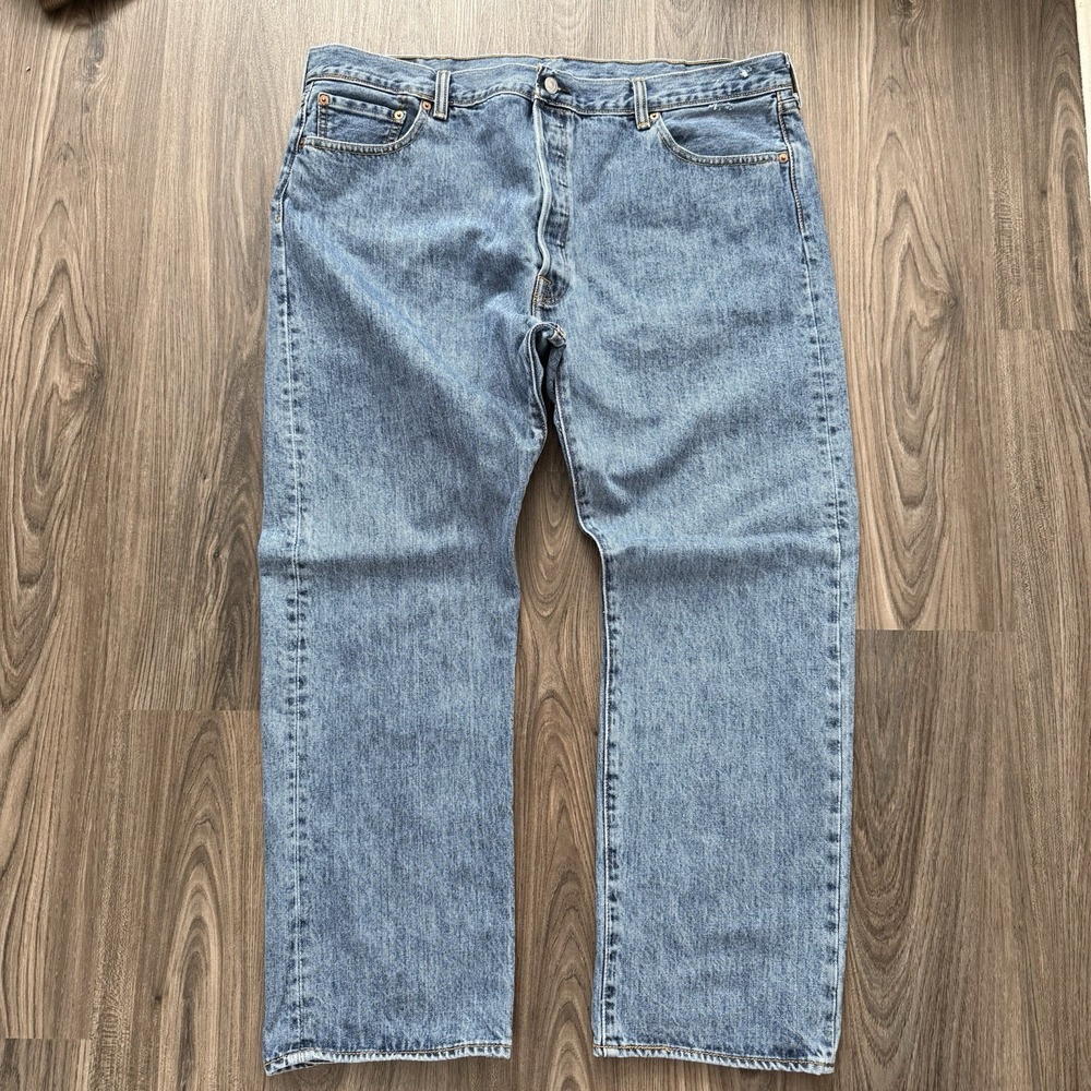 Levi's 501 Button Fly Straight Leg Jeans Men's Tag 42x30(41x29)Dark Wash Denim - Picture 2 of 10